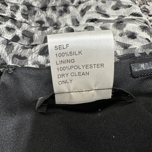 Tadashi Shoji Silk Leopard Print Sweetheart Neck Ruched Sheath Bodycon Size 4 - Picture 5 of 8